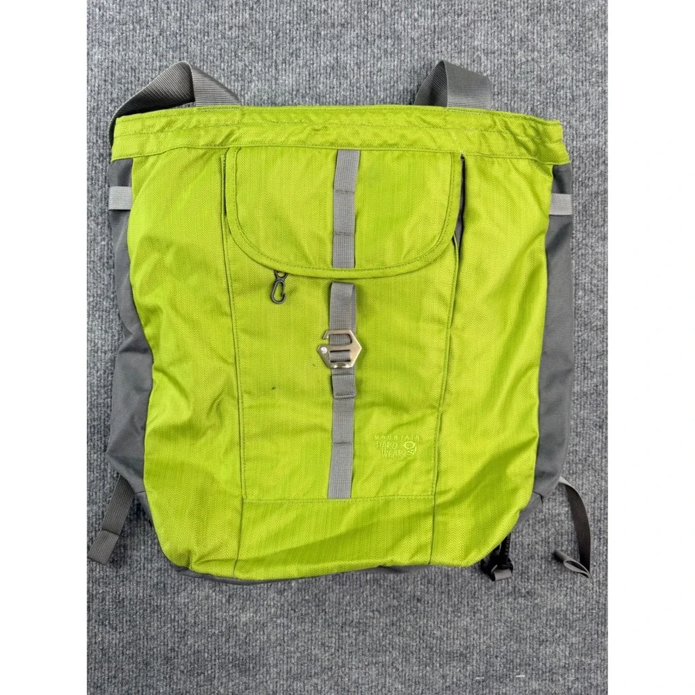 Mountain Hardwear Garnet Packtote‎ Backpack Tote Bag Lime Green Nylon Vintage